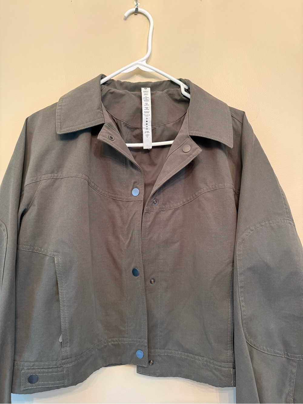 NWOT Cotton Shirt Jacket Medium Olive Size 6 - Picture 7 of 11